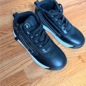 Kids Black Sneakers with Side Zipper